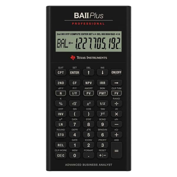 Texas Instruments Lommeregner Ba Ii Plus Professional Iibapro/fc/3e12/a