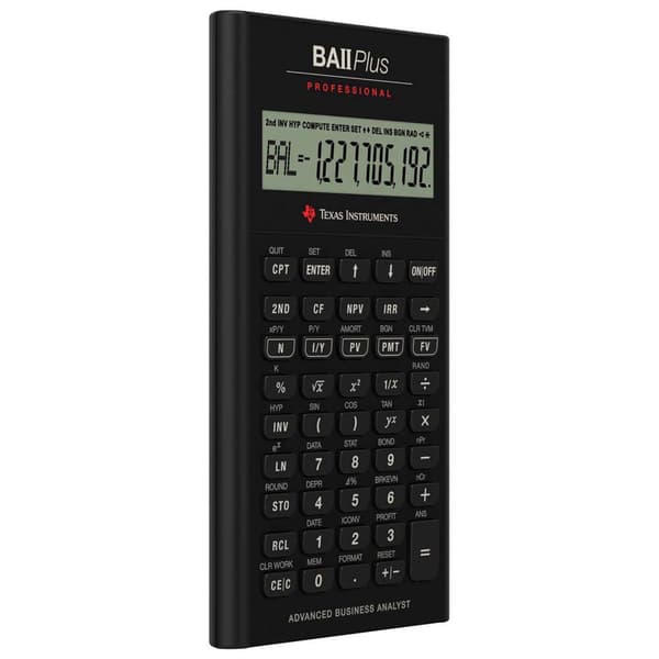 Texas Instruments Lommeregner Ba Ii Plus Professional Iibapro/fc/3e12/a