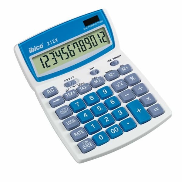Kalkylator Ibico    Blå Vit