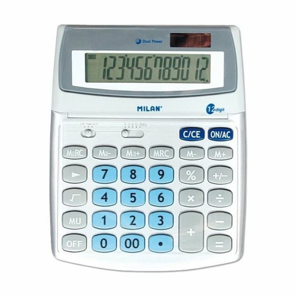 Kalkylator Milan 152512BL Vit Metall Metallisk