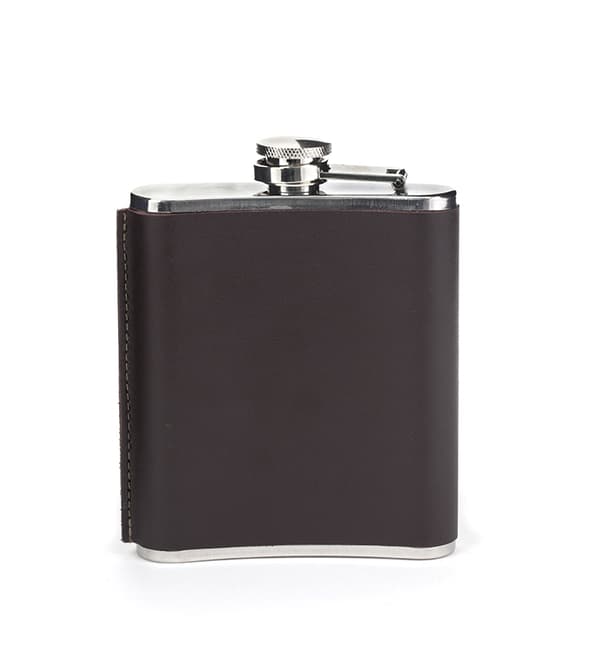 Kikkerland Hofteflaske i lær 7 oz (BA61-M)