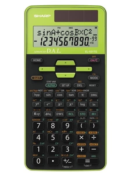 Citizen SH-EL531TGGR Lommeregner Sharp EL531TGGR Sort-grøn Scientific Sort, Grøn