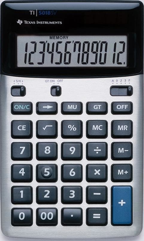 Texas Instruments TI-5018SV Kalkylator TI-5018 SV Svart, Silver