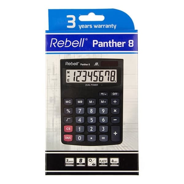 Rebell RE-PANTHER8BX Lommeregner Panther 8 Sort