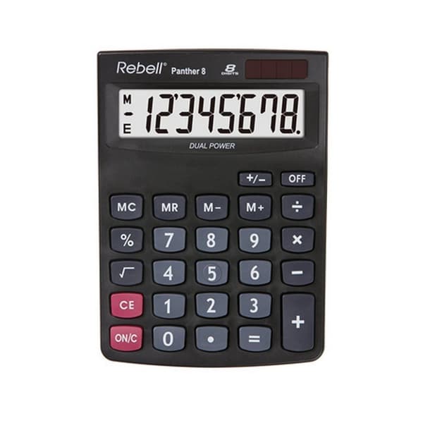 Rebell RE-PANTHER8BX Lommeregner Panther 8 Sort Sort