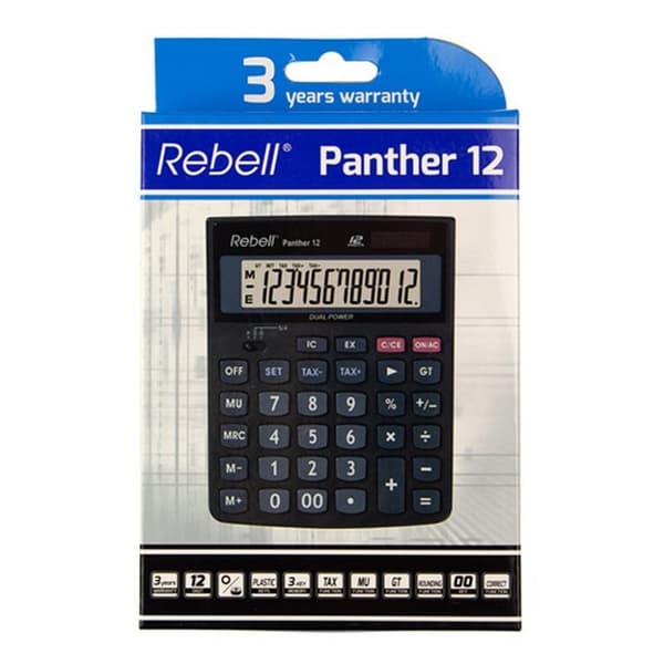 Rebell RE-PANTHER12BX Lommeregner Panther 12 Sort