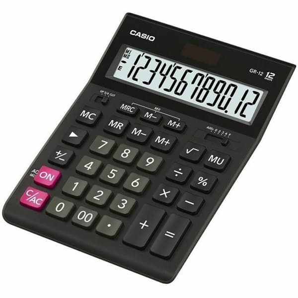 Lommeregner Casio GR-12C-BK-W-EP Sort