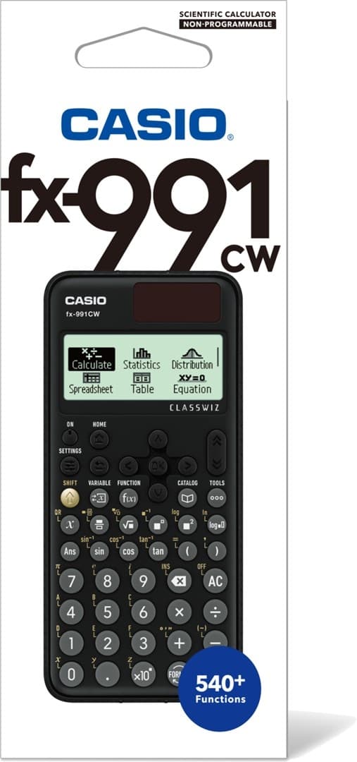 CASIO FX-991CW LASKIN TIETEELLINEN LAATIKKO. Musta.