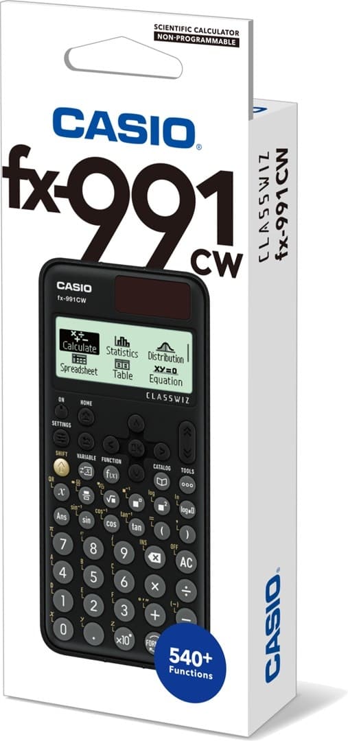 CASIO FX-991CW LASKIN TIETEELLINEN LAATIKKO. Musta.