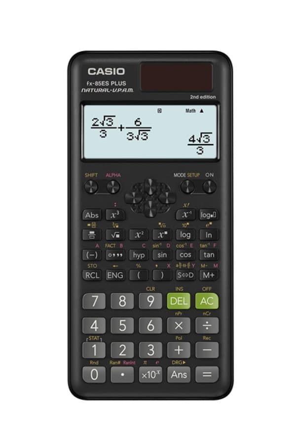 CASIO SCIENTIFIC CALCULATOR FX-85ESPLUS-2 B, 252 FUNKTIONER, 77X162MM, PAPÆSKE, SORT