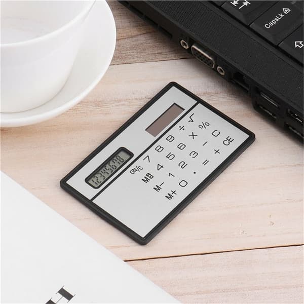 Ultratynd Solar Powered Pocket Lommeregner 8-cifret Touch Lommeregner - Sølv