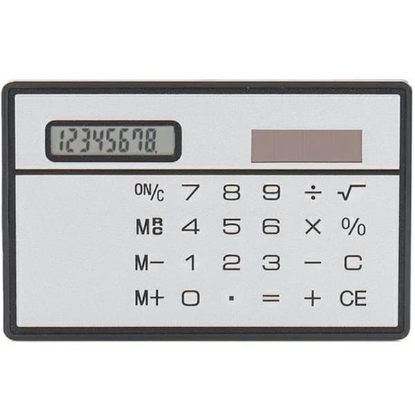 Ultratynd Solar Powered Pocket Lommeregner 8-cifret Touch Lommeregner - Sølv