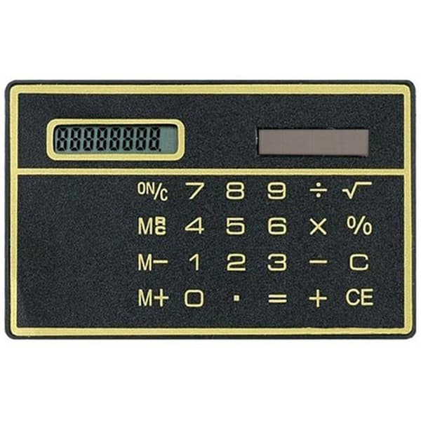 Ultratynd Solar Powered Pocket Lommeregner 8-cifret Touch Lommeregner - Sort
