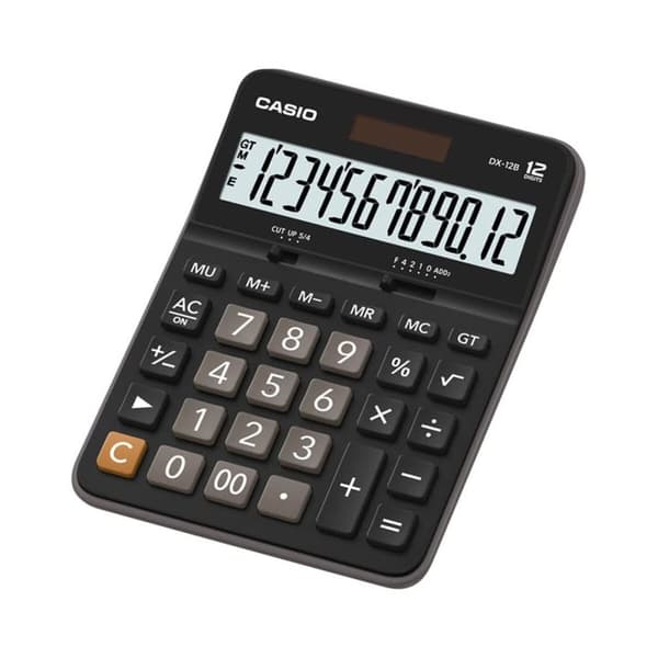 Kalkulator Casio DX-12B Svart Sort