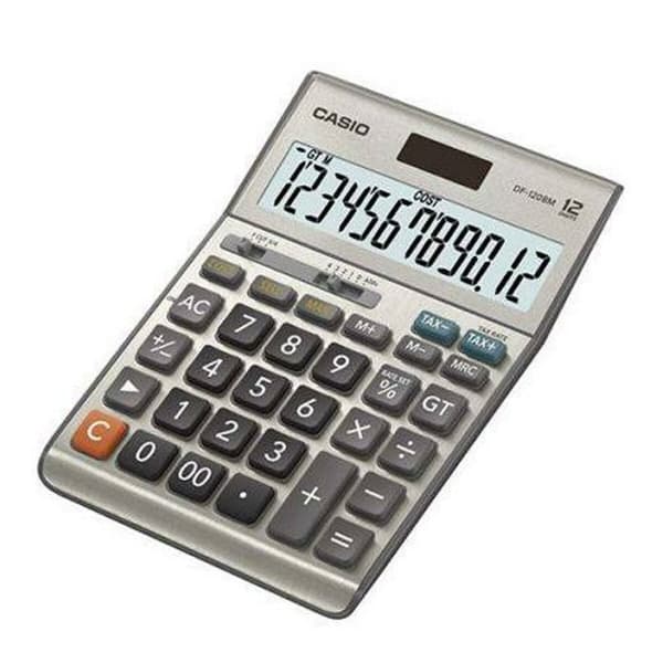 Lommeregner Casio DF-120BM Grå Harpiks Sort, Grå