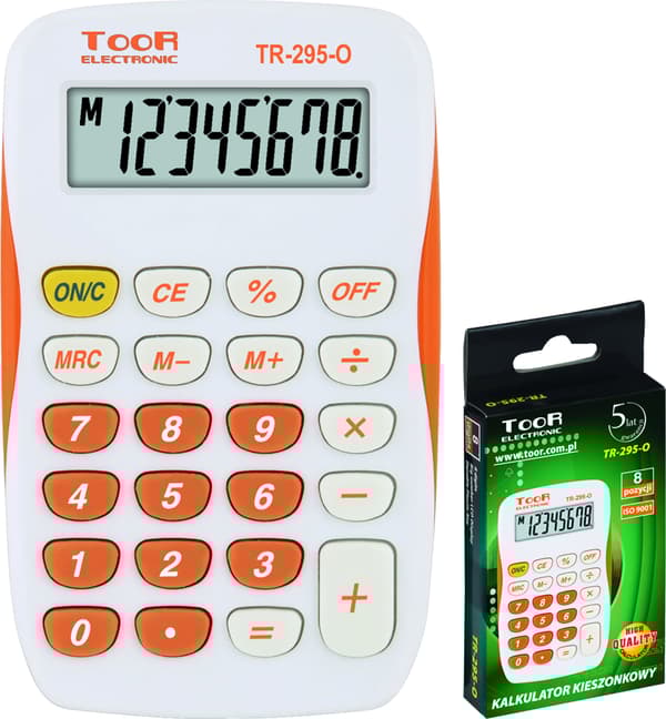 Lommeregner Toor Orange 8-cifret Tr-295-O