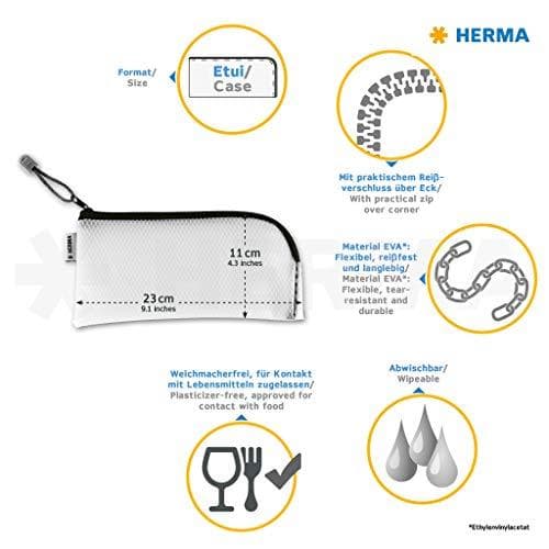 HERMA 20005 Etui Hårt fodral för pennor EVA (Ethylene Vinyl Acetate) Transparent - Gul (20005)