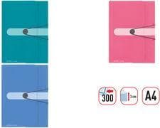 herlitz mappe farveblokering "Caribbean Turquoise", A4 3 klapper, med lukkeknap og elastik, - 1 stk (50015900)