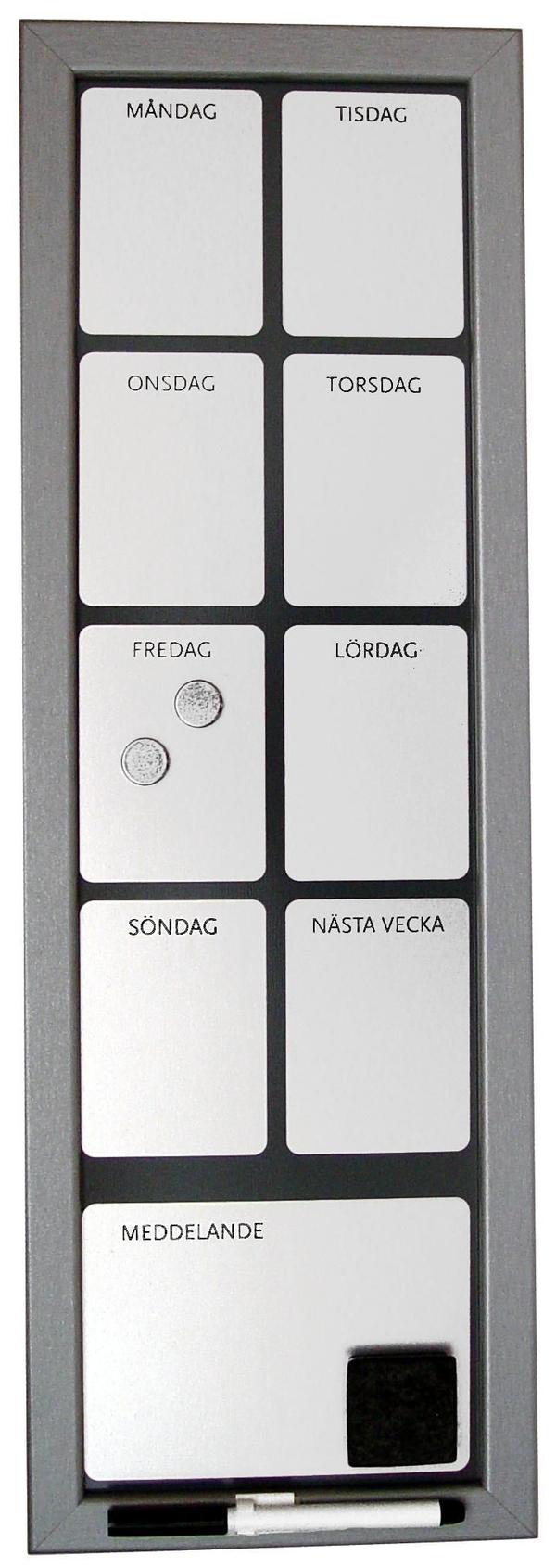 Tavla veckoplanering 20x60cm silver