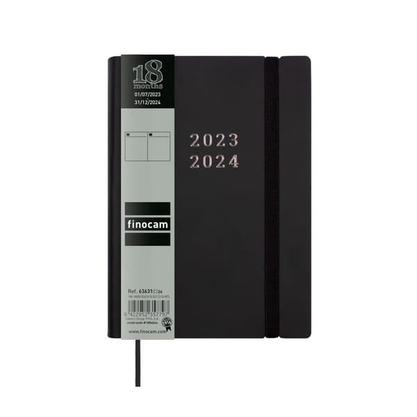 Dagbog Finocam Mara 2023-2024 Sort 12 x 17 cm