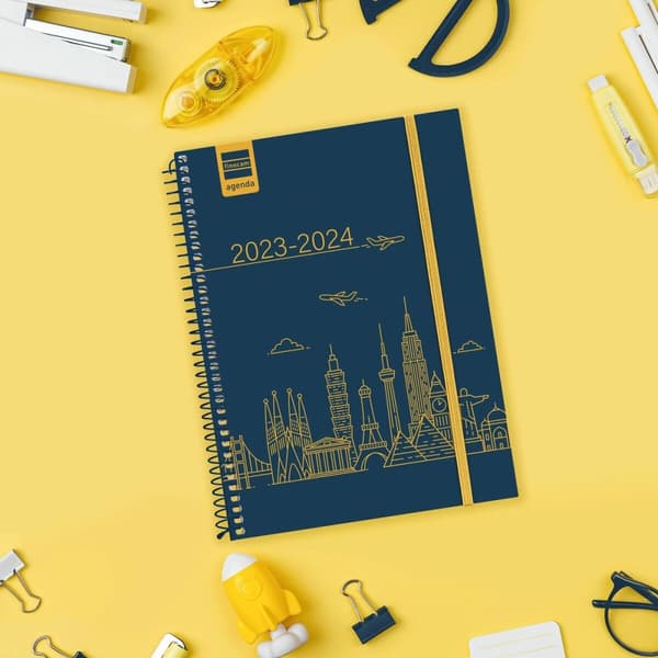 Dagbog Finocam City 2023-2024 Skole Multifarvet Kvarter 15,5 x 21,2 cm