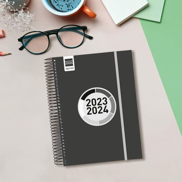 Dagbog Finocam Espir Label Skole 2023-2024 Sort 15,5 x 21,2 cm