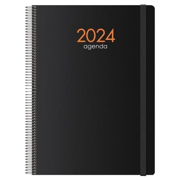 Dagbog SYNCRO  DOHE 2024 Årlig Sort 21 x 29,7 cm