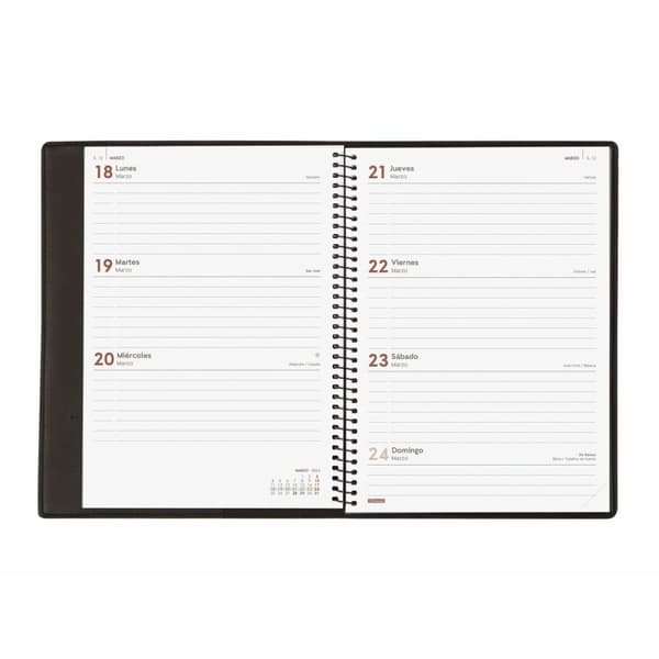 Dagbog Finocam Duoband 2024 Sort A5 15,5 x 21,2 cm