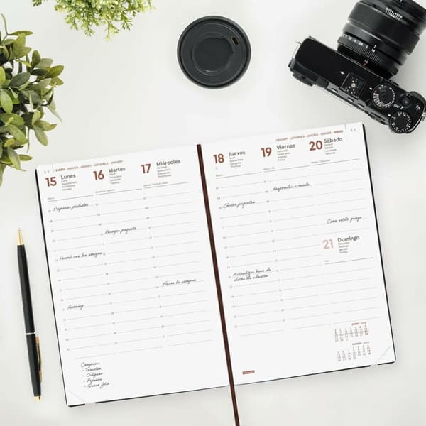 Dagbog Finocam Dynamic Casual 2024 Blad af en plante Multifarvet A5 14 x 20,4 cm
