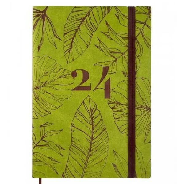 Dagbog Finocam Dynamic Casual 2024 Blad af en plante Multifarvet A5 14 x 20,4 cm