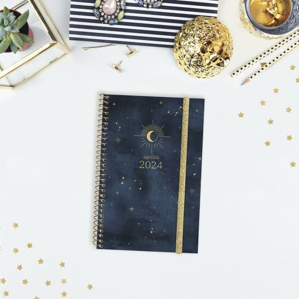 Dagbog Finocam Design Collection Moon 2024 Multifarvet 11,7 x 18,1 cm