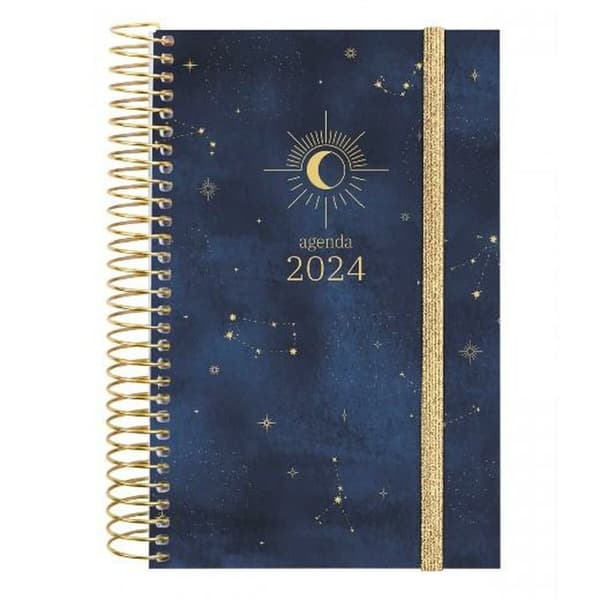 Dagbog Finocam Design Collection Moon 2024 Multifarvet 11,7 x 18,1 cm