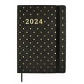 Miniatyrbillede 2 af 6: Dagbog Finocam Flexy Joy Dotts 2024 Sort Gylden A5 14,8 x 21 cm