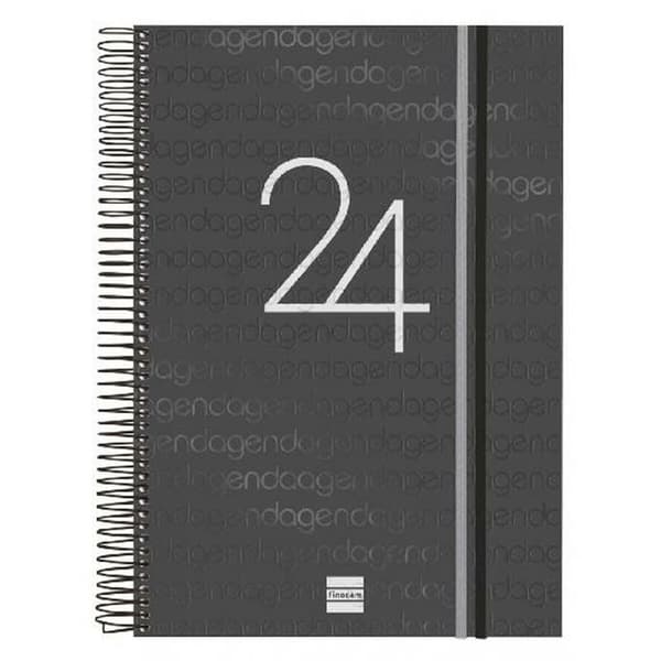 Dagbog Finocam 2024 Sort A4 21 x 29,7 cm