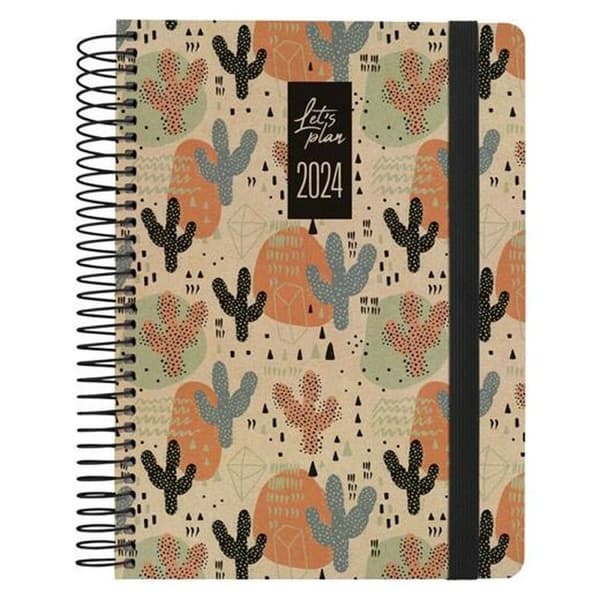 Dagbog Grafoplas Nature Design 2024 Kaktus Multifarvet 15 x 21 cm