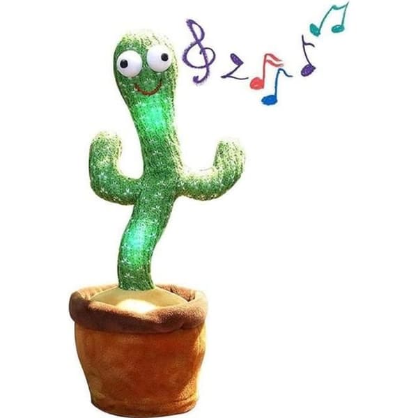 Cactus Plyschleksak Dans Kaktusleksak upprepar sång med 120 låtar, elektroniska skakkaktusformade leksaker för barn