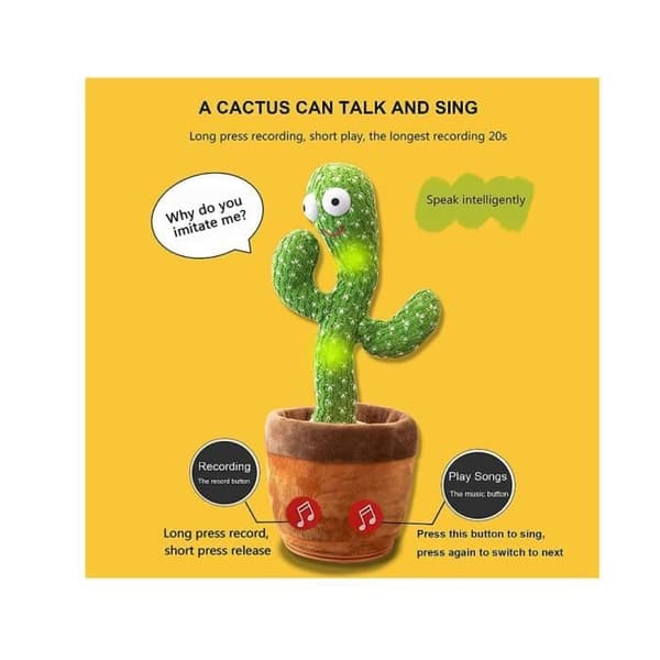 Cactusleksak Barn Som Kan Sjunga och Dansa - Dansande Cactus - Kaktus Plysedjursgåvor
