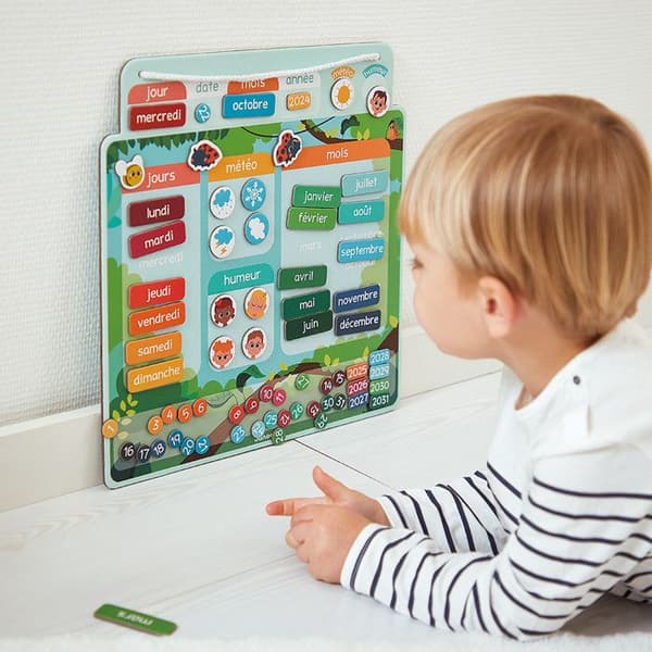 Magnetisk Kalender - Utbildningsspel - Förstå Tidsbegreppet, Öka Självständigheten - FSC Kartongleksak – Från 3 år