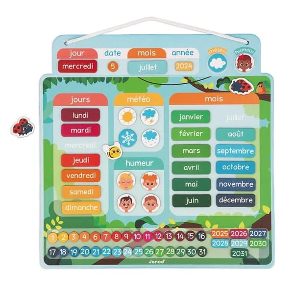 Magnetisk Kalender - Utbildningsspel - Förstå Tidsbegreppet, Öka Självständigheten - FSC Kartongleksak – Från 3 år