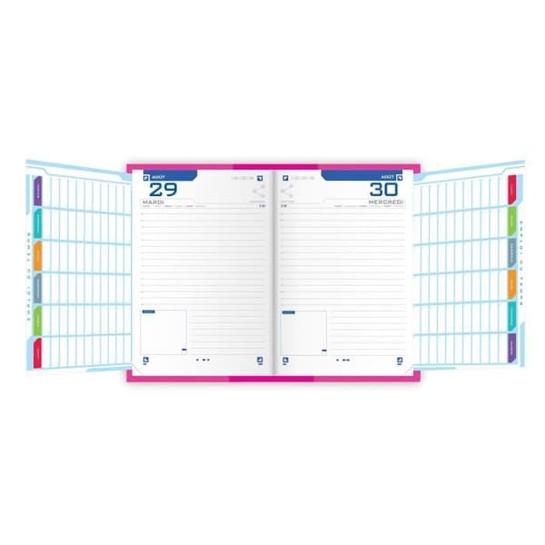OXFORD Dagbok 100738289 - 12 x 18 cm - 1 dag per sida - Mjuk pärm - 352 P - Färg Rosa