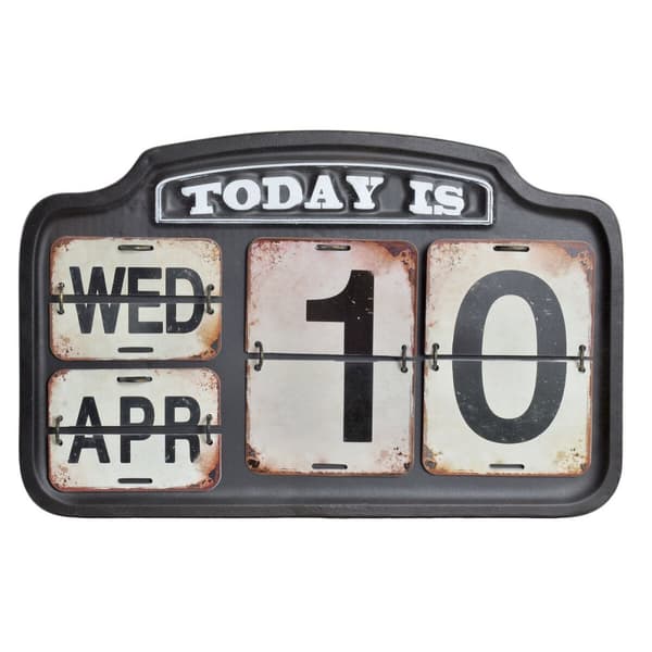 Kalender DKD Home Decor Metall 42 x 3,5 x 27 cm Svart Vit