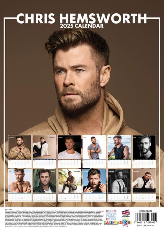 Chris Hemsworth 2025 Calendar