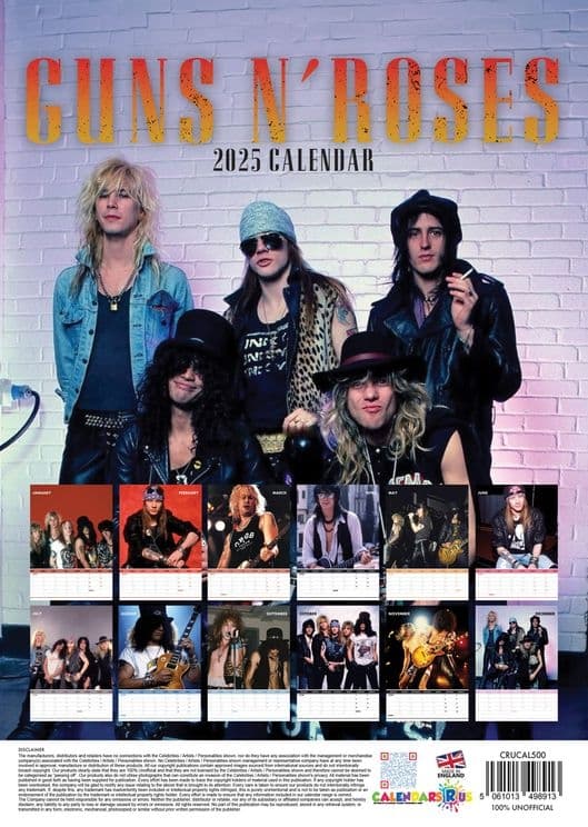 Guns N' Roses 2025 Calendar