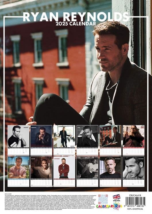 Ryan Reynolds 2025 Calendar