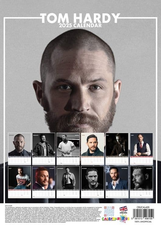 Tom Hardy 2025 Calendar