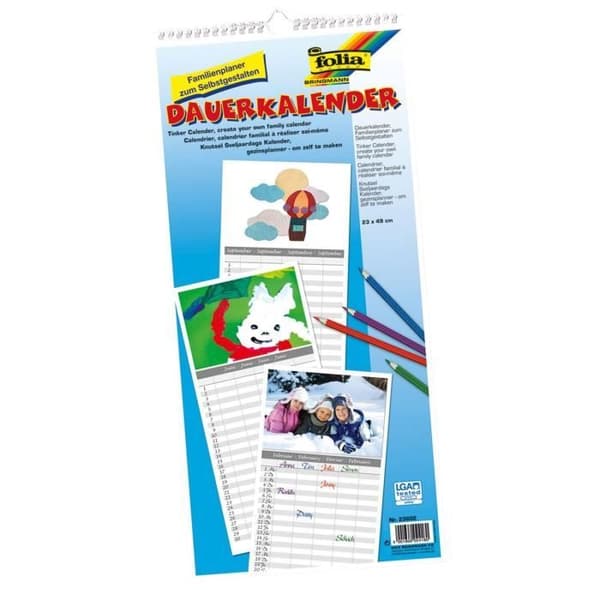 Kreativ väggkalender familjekalender 230 x490 mm för att anpassa