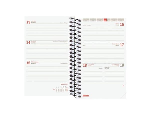 Finocam - 1 - Agenda 2022 2023 Espir Color Week Horisontell vy september 2022 - augusti 2023 (2 månader) Catalan Pink
