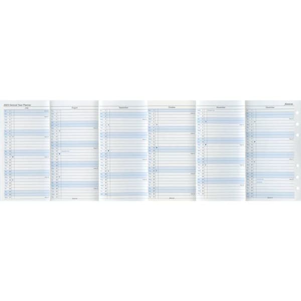 Väggplanerare - tidtabell - Filofax ark - 122509 - Vertikal årsplanerare - Engelska - Per - 2023