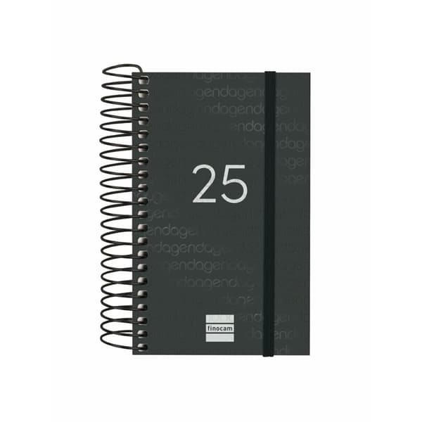 Dagbog Finocam YEAR Sort Mini 7,9 x 12,7 cm 2025