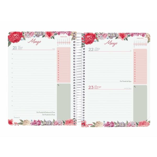 Dagbok Finocam CLOE A5 15,5 x 21,2 cm 2025 Blomster